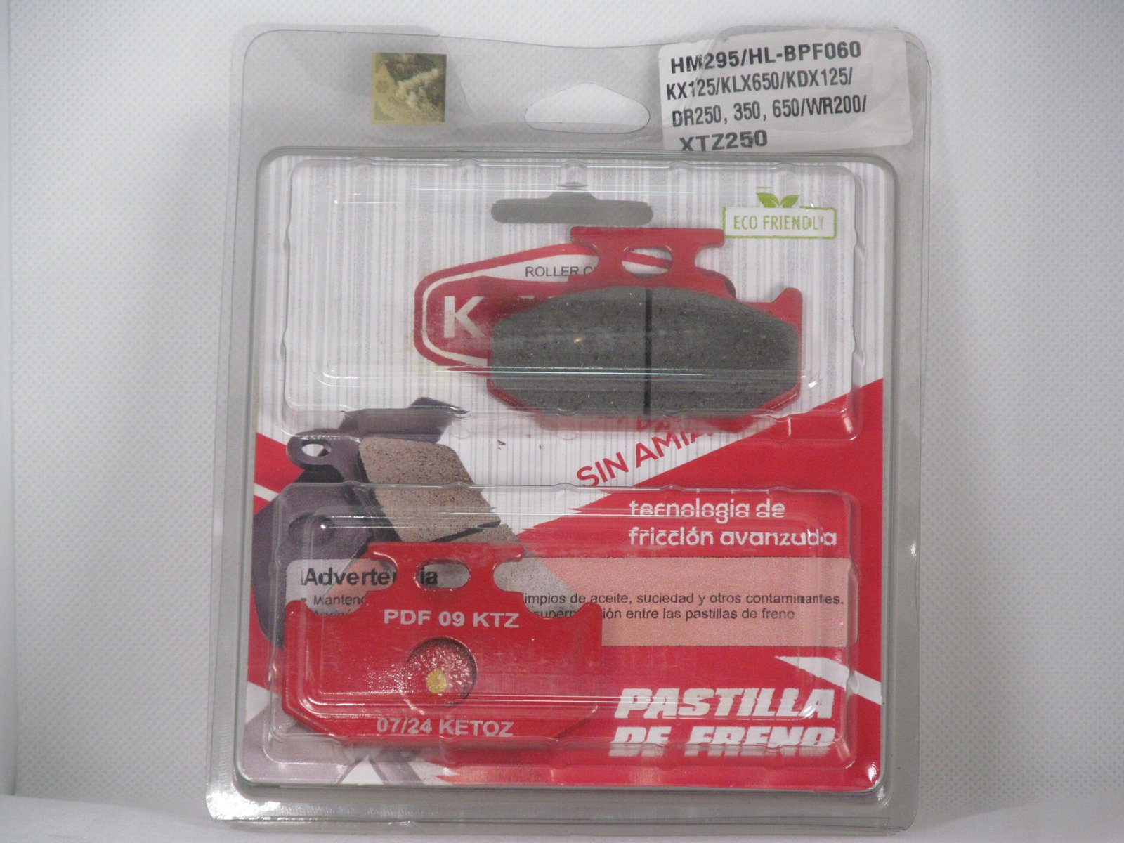 Pastilla de Freno para XTZ 250, DR 350, DR 650, WR 200 y KX 125 KD