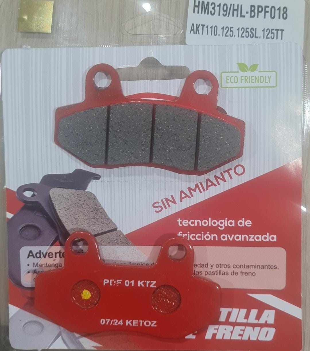 pastilla de freno NS200 9mm