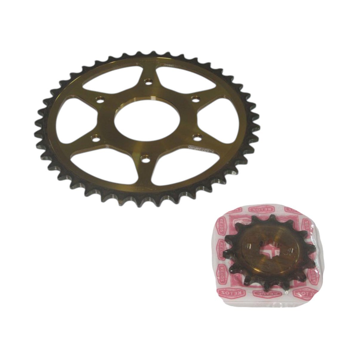 Kit Piñones Ketoz Dorado 42T–14T Paso 520 Térmico para KTM Duke 200